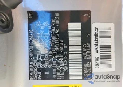 2011 Lexus Rx 350 from USA, damaged, VIN 2T2ZK1BA3BC054183